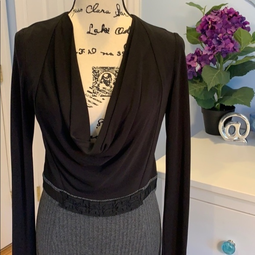 Badgley Mischka Long Sleeve Cowl Neck Dress NEW! - Picture 3 of 9